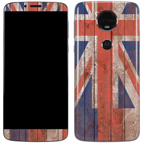 Hawaiian Flag Dark Wood Moto E5 Plus Skin