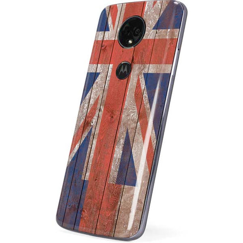 Hawaiian Flag Dark Wood Moto E5 Plus Skin