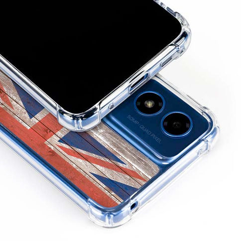 Hawaiian Flag Dark Wood Moto G Play 4G (2024) Clear Case