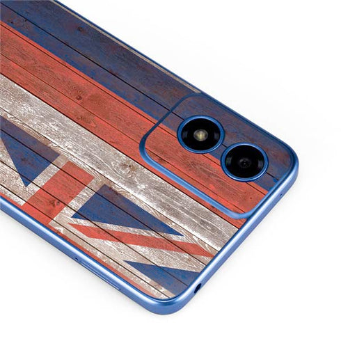 Hawaiian Flag Dark Wood Moto G Play 4G (2024) Skin