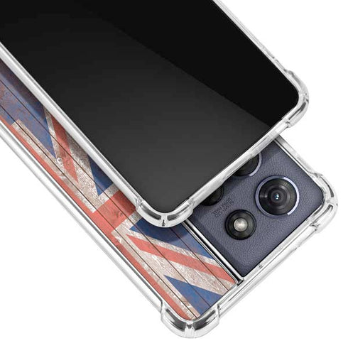 Hawaiian Flag Dark Wood Moto G Power 5G (2025) Clear Case