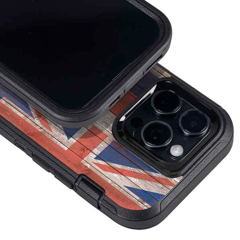 Hawaiian Flag Dark Wood Otterbox Defender iPhone Skin