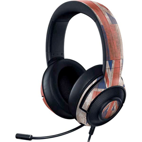 Hawaiian Flag Dark Wood Razer Kraken X Skin