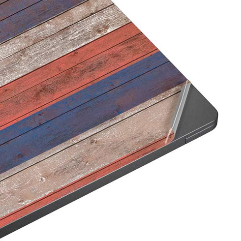 Hawaiian Flag Dark Wood Surface Laptop 7 13.8in Skin