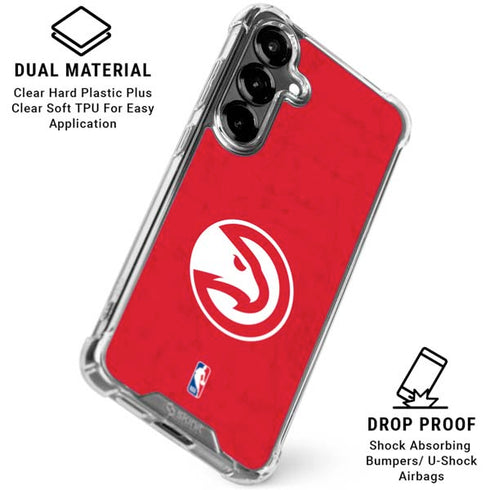 NBA Atlanta Hawks Distressed Galaxy S26 Plus Clear Case