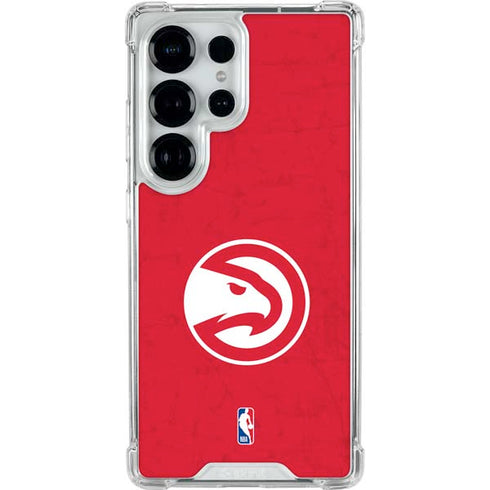 NBA Atlanta Hawks Distressed Galaxy S26 Ultra Clear Case