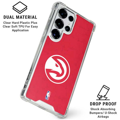 NBA Atlanta Hawks Distressed Galaxy S26 Ultra Clear Case