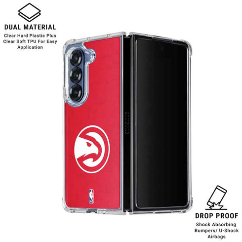 NBA Atlanta Hawks Distressed Galaxy Z Fold7 Clear Case