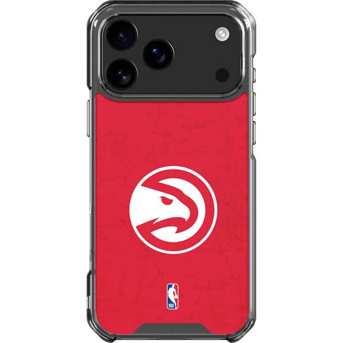 NBA Atlanta Hawks Distressed iPhone 17 Pro Max Clear Case