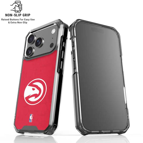 NBA Atlanta Hawks Distressed iPhone 17 Pro Max Clear Case