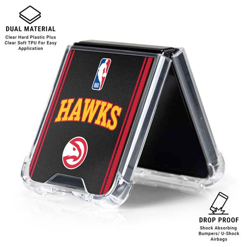 NBA Atlanta Hawks Jersey Galaxy Z Flip7 Clear Case