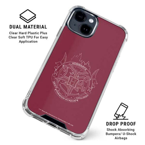 Wizarding Worlds Harry Potter Hogwarts Crest iPhone 15 Clear Case
