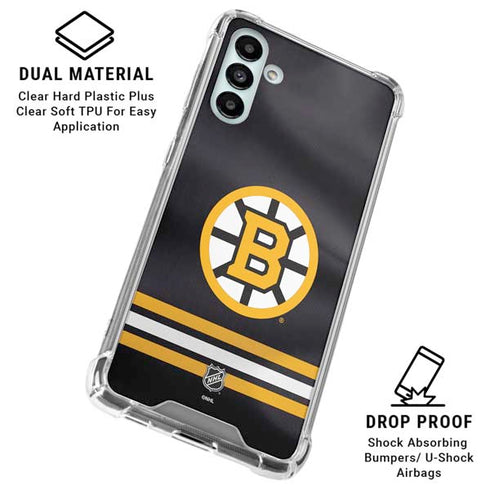 NHL Boston Bruins Home Jersey Galaxy A13 5G Clear Case