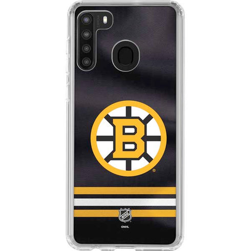 NHL Boston Bruins Home Jersey Galaxy A21 Clear Case