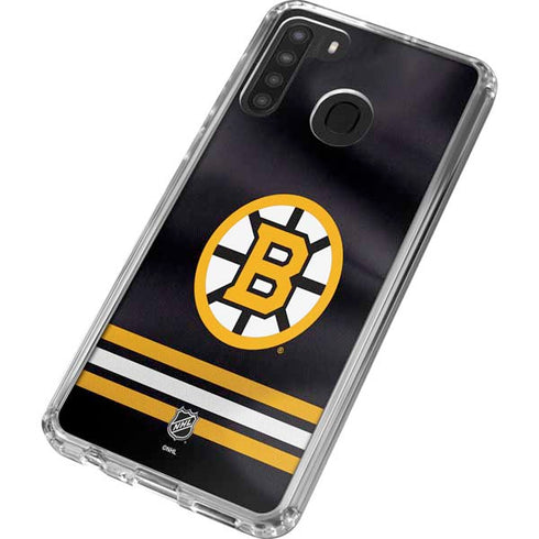 NHL Boston Bruins Home Jersey Galaxy A21 Clear Case