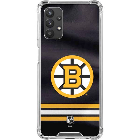NHL Boston Bruins Home Jersey Galaxy A32 5G Clear Case