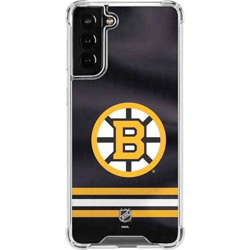NHL Boston Bruins Home Jersey Galaxy S21 FE Clear Case