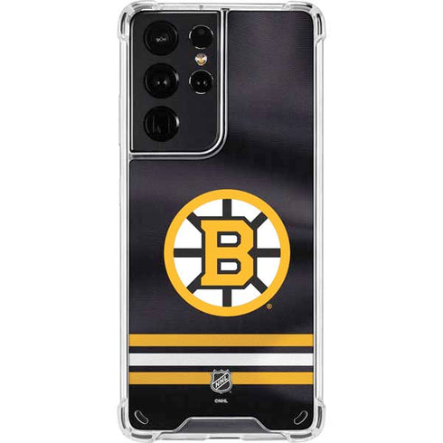 NHL Boston Bruins Home Jersey Galaxy S21 Ultra 5G Clear Case