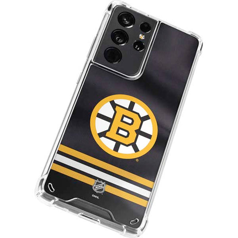 NHL Boston Bruins Home Jersey Galaxy S21 Ultra 5G Clear Case