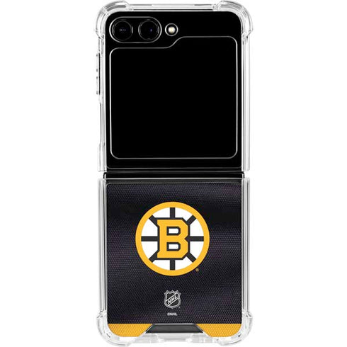 NHL Boston Bruins Home Jersey Galaxy Z Flip6 Clear Case