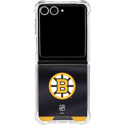 NHL Boston Bruins Home Jersey Galaxy Z Flip7 Clear Case