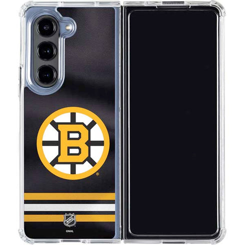 NHL Boston Bruins Home Jersey Galaxy Z Fold5 5G Clear Case