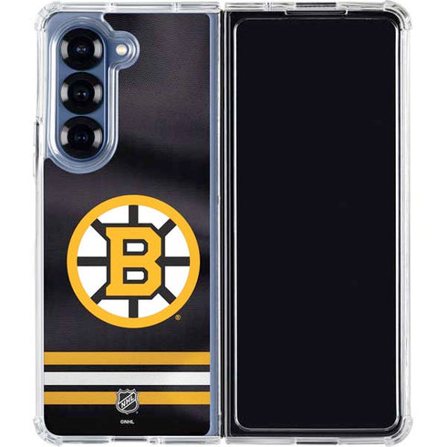 NHL Boston Bruins Home Jersey Galaxy Z Fold7 Clear Case