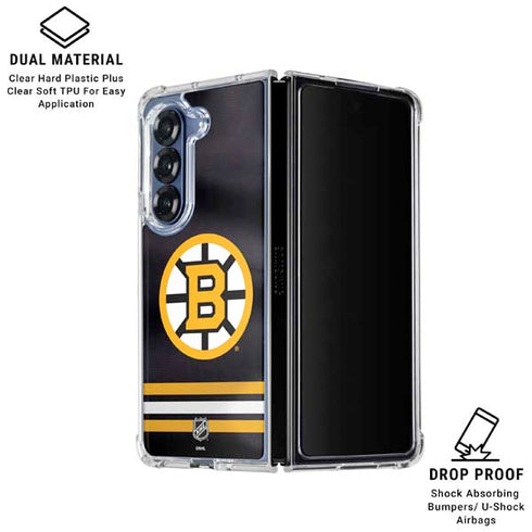 NHL Boston Bruins Home Jersey Galaxy Z Fold7 Clear Case