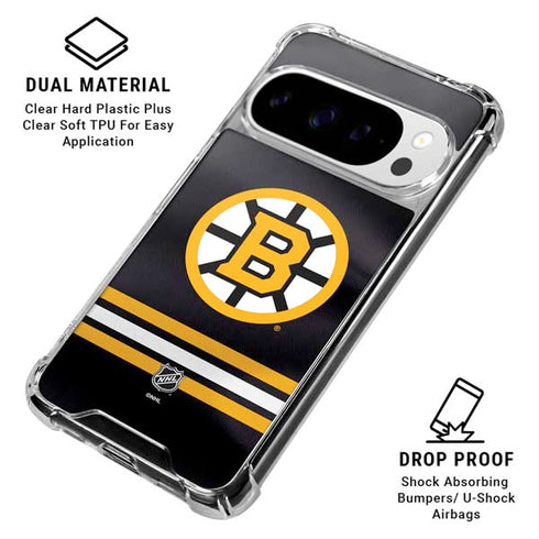 NHL Boston Bruins Home Jersey Google Pixel 10 Pro XL Clear Case