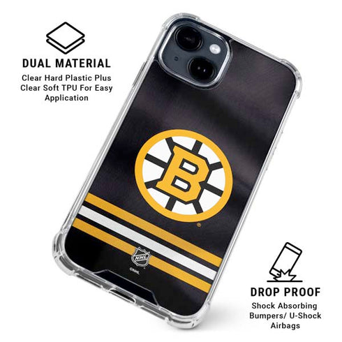 NHL Boston Bruins Home Jersey iPhone 15 Plus Clear Case