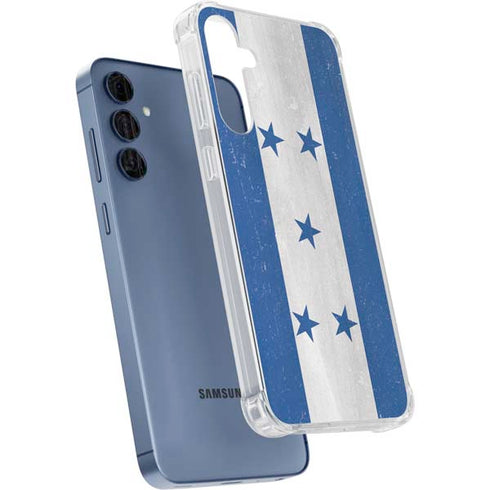 Honduras Flag Distressed Galaxy A35 5G Clear Case
