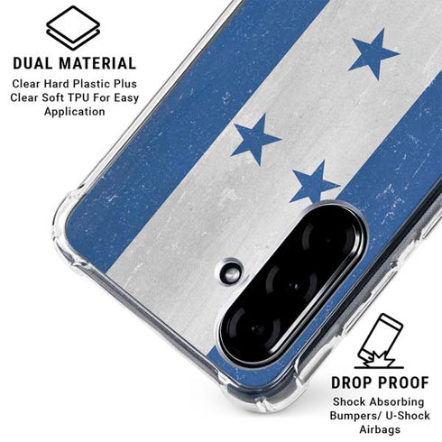 Honduras Flag Distressed Galaxy A36 5G Clear Case
