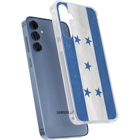 Honduras Flag Distressed Galaxy A55 5G Clear Case