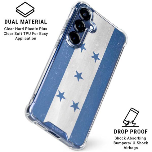 Honduras Flag Distressed Galaxy S25 FE Clear Case