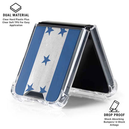 Honduras Flag Distressed Galaxy Z Flip6 Clear Case