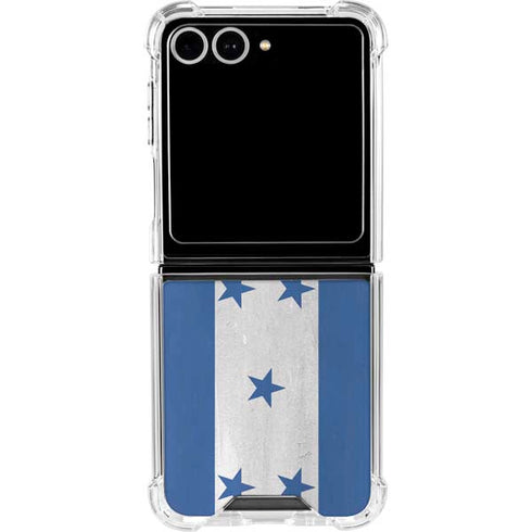 Honduras Flag Distressed Galaxy Z Flip7 Clear Case