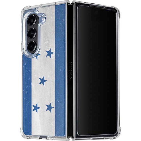 Honduras Flag Distressed Galaxy Z Fold5 5G Clear Case