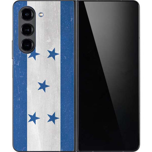 Honduras Flag Distressed Galaxy Z Fold5 5G Skin