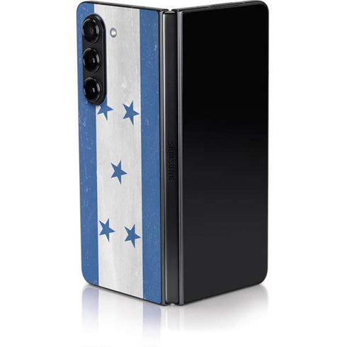 Honduras Flag Distressed Galaxy Z Fold5 5G Skin