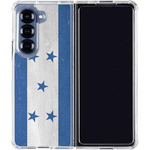 Honduras Flag Distressed Galaxy Z Fold7 Clear Case