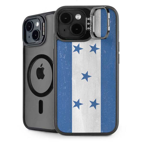 Honduras Flag Distressed iPhone 15 Plus Kickstand Case