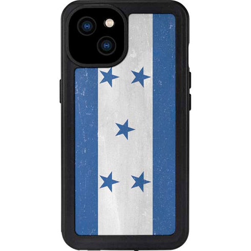 Honduras Flag Distressed iPhone 15 Plus Waterproof Case