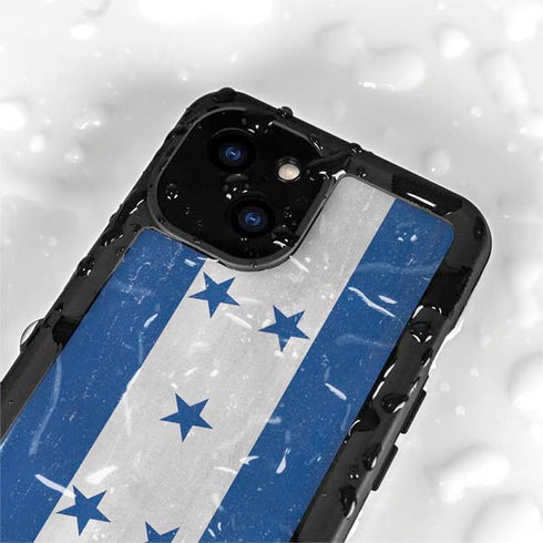 Honduras Flag Distressed iPhone 15 Plus Waterproof Case
