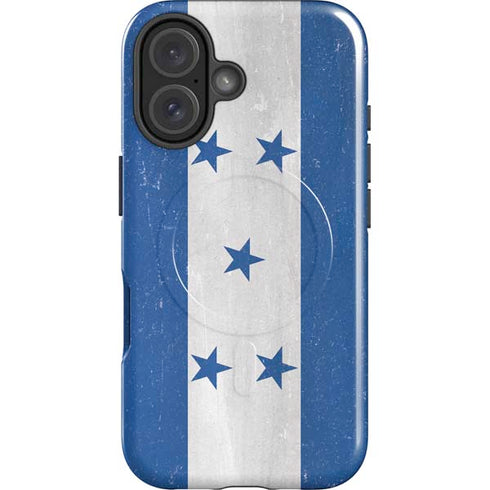 Honduras Flag Distressed iPhone 16 Magsafe Impact Case