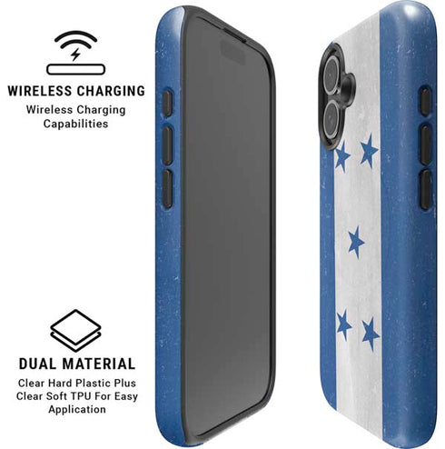 Honduras Flag Distressed iPhone 16 Magsafe Impact Case