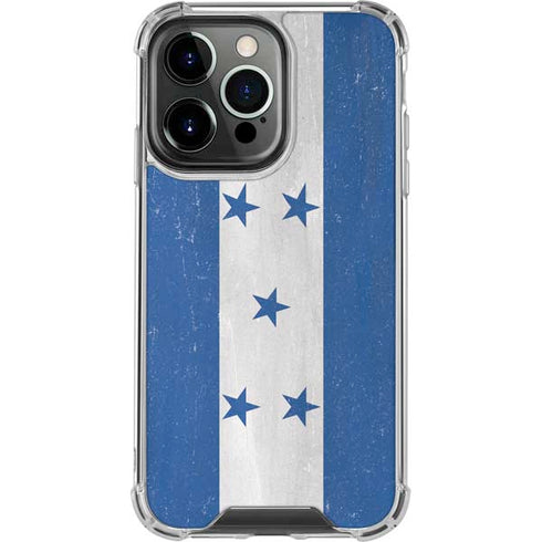 Honduras Flag Distressed iPhone 16 Pro Clear Case
