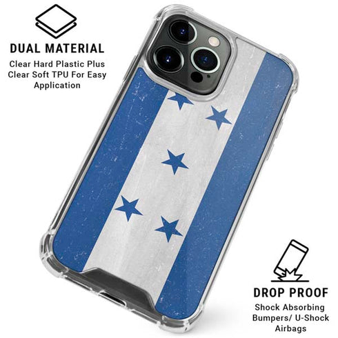 Honduras Flag Distressed iPhone 16 Pro Clear Case