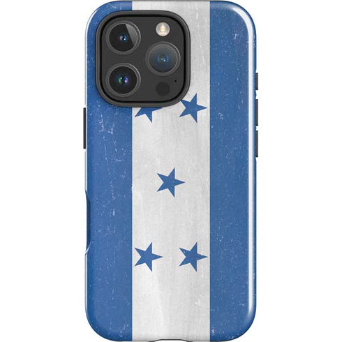 Honduras Flag Distressed iPhone 16 Pro Impact Case