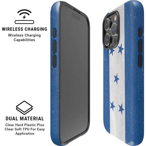 Honduras Flag Distressed iPhone 16 Pro Magsafe Impact Case