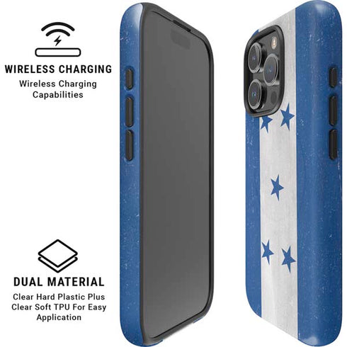 Honduras Flag Distressed iPhone 16 Pro Max Magsafe Impact Case